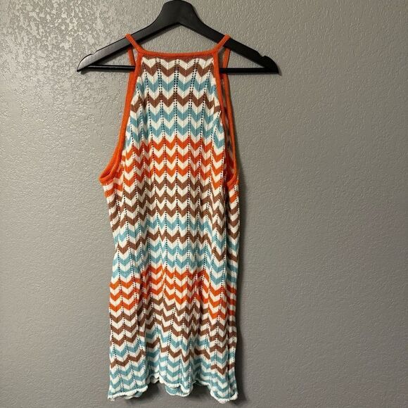 C&C California Chevron Knit Dress/Swim Coverup Women's Size  L - Picture 2 of 3